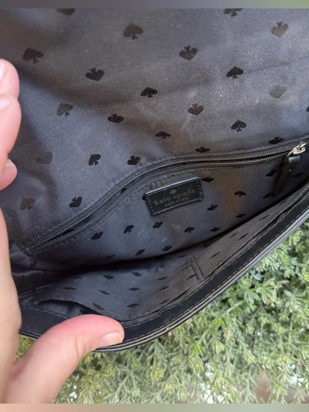 Kate Spade Black Pink Bow Leather Crossbody Bag Classic